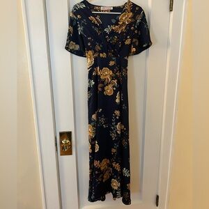 Navy Floral Dress